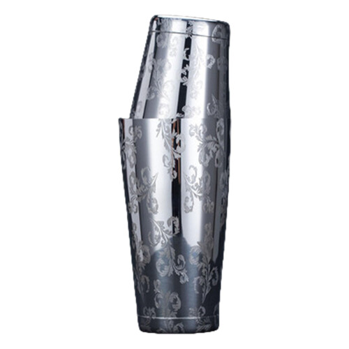 304 Stainless Steel Cocktail Shaker Large Capacity Engraved Pattern Rust Resistant Bartender Set