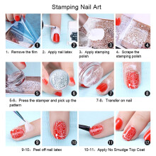 Edelstahl Nagelkunst Stempfer- und Scraper-Set, 5,5 cm & 6x12 cm Platten