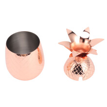 Accessoires de bar : Shaker à cocktail en acier inoxydable de 500 ml en forme d'ananas, or rose