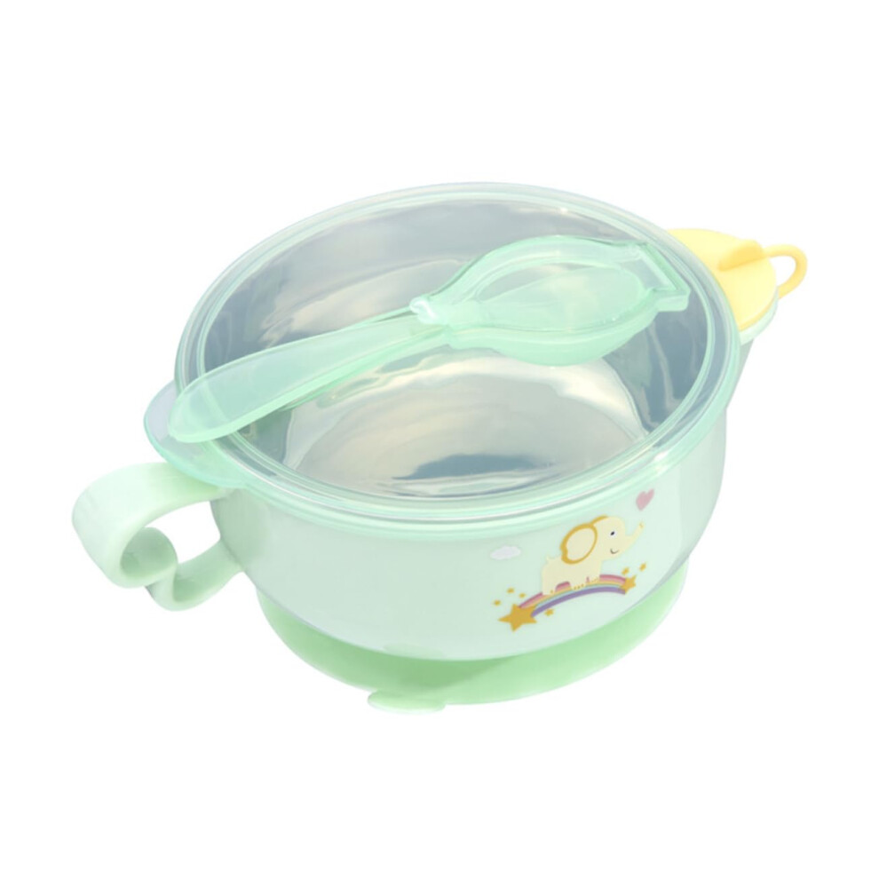 Baby Suction Bowl with Spoon, Insulated Stainless Steel Baby Feeding Bowl for Independent Feeding