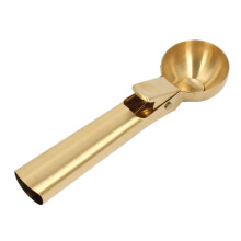 Edelstahl-Eiskugelheber mit Auslöser, Gold, 18 cm