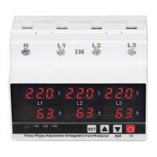 Protector di sotto/tensione e sovracorrente trifase AC120-300V 63A con reset