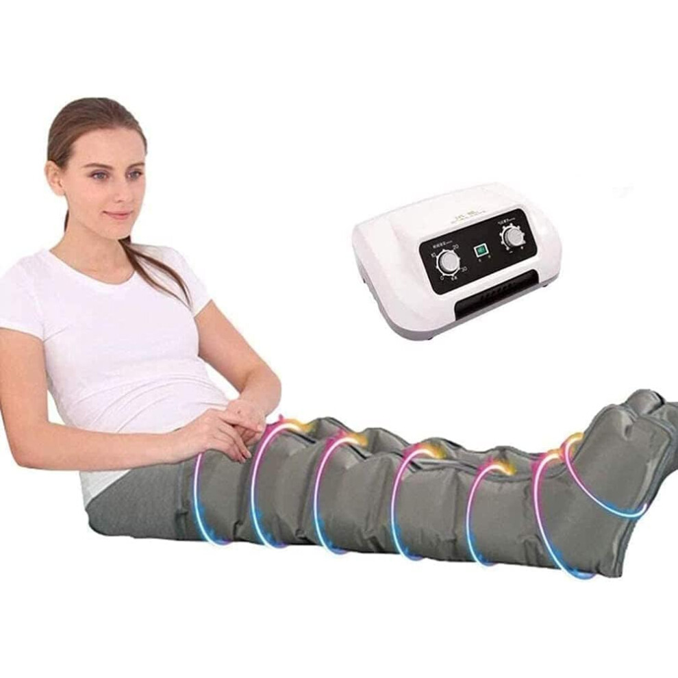 Air Compression Leg and Foot Massager with 6Zone Compression for Circulation Boost and Relaxation