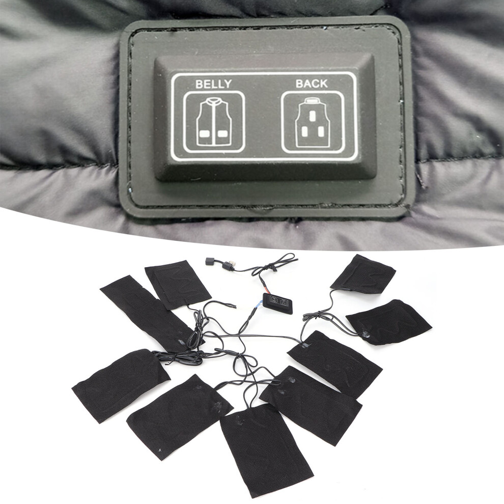 Electric Heating Pad Portable with 3 Gear Temp Control for Vest & Clothing Use