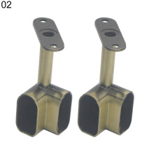 (2) 2pcs Alloy Ceiling Mounted Bracket Corner Wardrobe Rod Clothes Rail Lever Holder