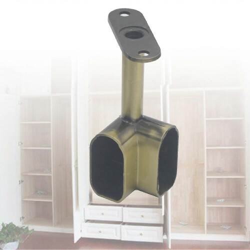 (2) 2pcs Alloy Ceiling Mounted Bracket Corner Wardrobe Rod Clothes Rail Lever Holder 1