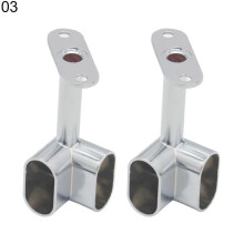 (3) 2pcs Alloy Ceiling Mounted Bracket Corner Wardrobe Rod Clothes Rail Lever Holder