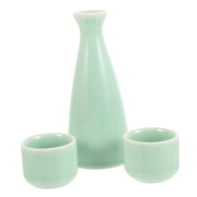 Japanese Sake Set with Bottle and Cups, Elegant Ceramic Design for Traditional Drink Serving