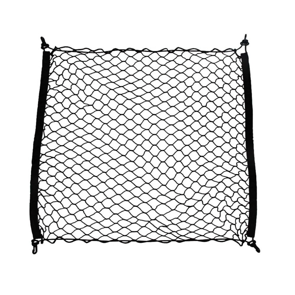 Car Boot Storage Net 70X70cm Nylon Stretchable, Car Trunk Net With Hooks, Elastic Luggage Cargo Organizer Mesh 9199774155236