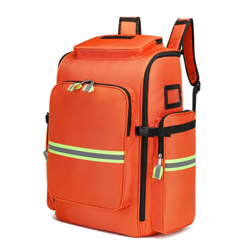 Orange Large First Aid Trauma Bag With Multipocket Organization, Waterproof Oxford Fabric, Reflective
