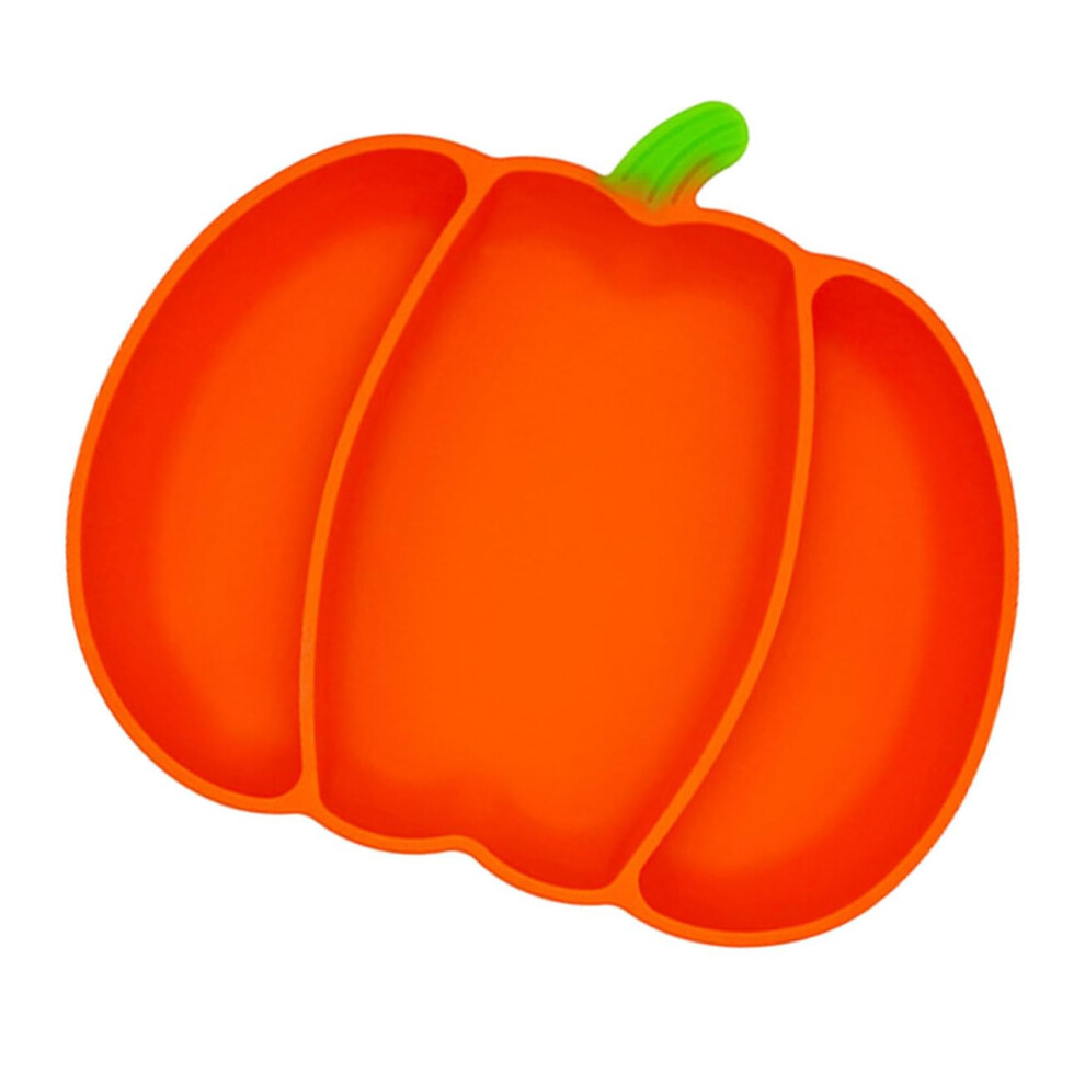 Suction Plate With Silicone Divided Design, NonSlip, Suction Cup, Stable Feeding Boys and Girls, Orange Training Bowl