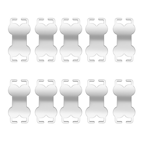 Lightweight Dog Collar Bone Shaped Name Label 10pcs Pet-Silver