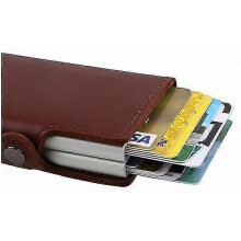 (Red- 12st Card, Red) Dubbel Stldskydds Plnbok RFID-NFC Sker POP UP Kortshllare