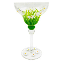 (Daisy) 270ml Margarita Wine Glasses Colorful Printed Champagne Cup Gift For Birthday Anniversary