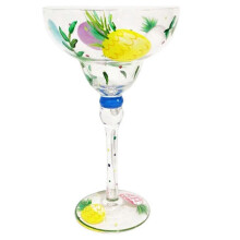 (Pineapple) 270ml Margarita Wine Glasses Colorful Printed Champagne Cup Gift For Birthday Anniversary