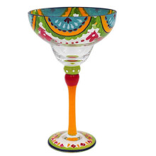 (Fruit Slices B) 270ml Margarita Wine Glasses Colorful Printed Champagne Cup Gift For Birthday Anniversary