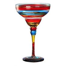 (True Red) 270ml Margarita Wine Glasses Colorful Printed Champagne Cup Gift For Birthday Anniversary