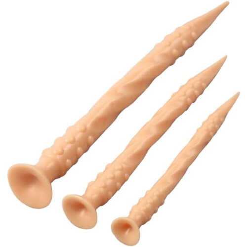 Extra Long Silicone Anal Plug Prostate Massager with Powerful Suction Base S Black 2