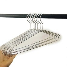 (B, Silver) 10 Pcs Clothes Hangers Heavy Duty Metal Strong Non-slip Clothing Coat Hanger For Bedroom xi
