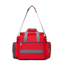 First Responder Bag Empty, Red Large First Aid Kit Bag for EMT EMS, Detachable Dividers for Oxygen Tank, 30x40x15 cm