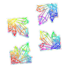 4pcs Rainbow Diamond Window Stickers PVC Decals with Prism Effect Removable Static Glass Decoration