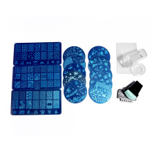 Stamp Plate & Scraper Nail Art Set for French Nail DIY Projects
