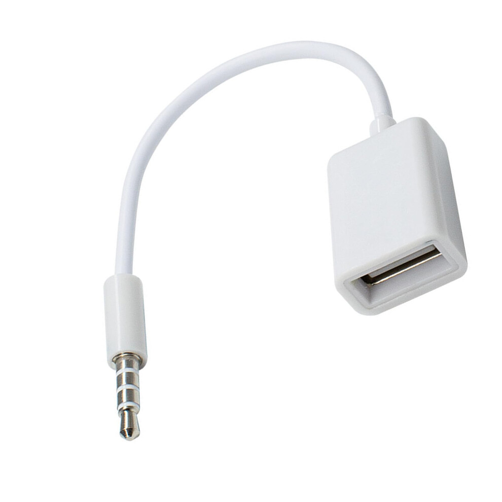 Usb To 3.5Mm Audio Adapter For Car Stereo Mp3 Playback Usb To Aux Music Cable White 9382693487131