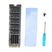 Placă adaptor controler SATA de mare viteză pentru slot M.2, cip JMB575 cu indicator LED și multiplicator de porturi, suport pentru extinderea