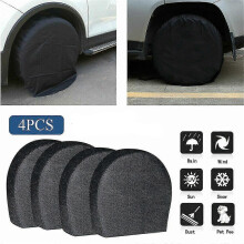 (S, Black) 4 Pack Waterproof Tire Cover Spare Tyre Wheel Rv Trailer Camper Anti-corrosion Tyre Protector