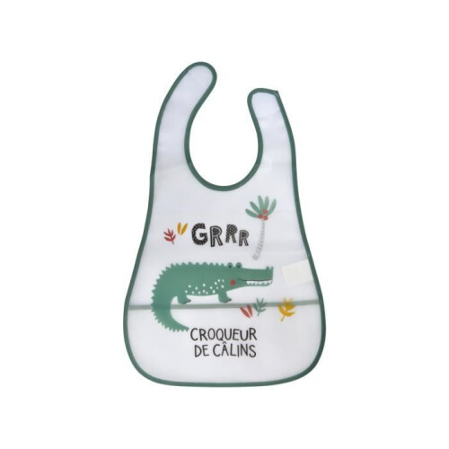 Babador de bebê com coletor Crocodilo