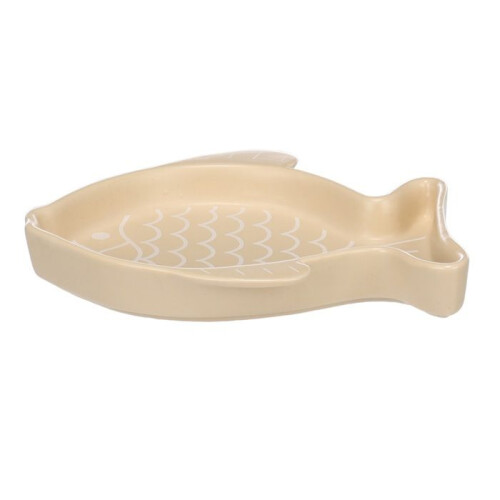 Katze Napf 17 cm Fishie beige