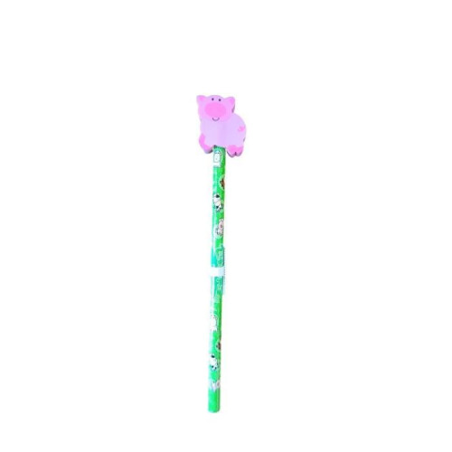 Buntstift mit Radiergummi 19 cm Schwein