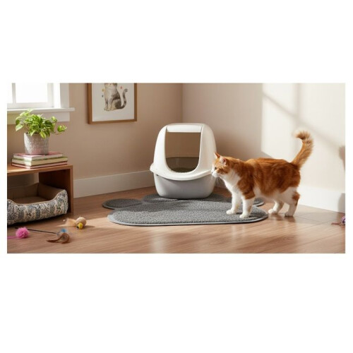 Kattenbakmat 30 x 40 cm Grijze poot 1