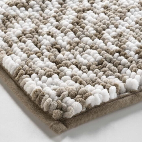 Tapis de bain microfibre 45 x 75 cm Frizza marron et sable 2