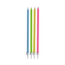 Set di 16 lunghe candele di compleanno