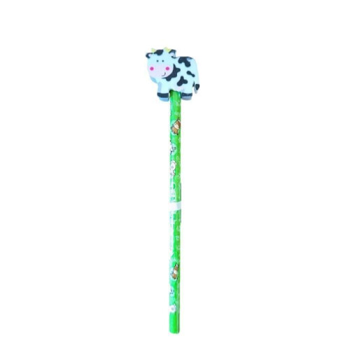 Buntstift mit Radiergummi 19 cm Kuh