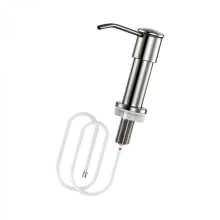 Bright Silver Steel Soap Dispenser with Corrosion Resistant Design & Easy Press Pump, Gun Grey Drain Basket, Kitchen Sink Accessories