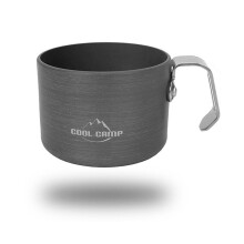 Leichter grauer Aluminium-Campingbecher 160ml, kompakt und kratzfest