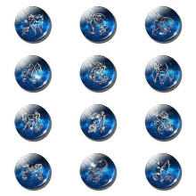 (Gemini) Classic Zodiac Silver Bracelet Time Gem Fashion Glass Bracelet Gift For Girlfriend Parents