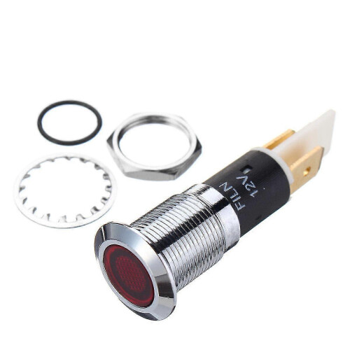 (Yellow) 12V 12mm led dashboard dash warning indicator signal light lamp 2