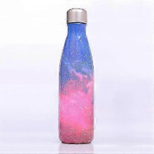 (500ml, Pink) Starry Sky Pattern Thermal Cup Vacuum Flask Heat Water Bottle Portable Stainless Steel Sports Kettle