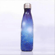 (500ml, Blue) Starry Sky Pattern Thermal Cup Vacuum Flask Heat Water Bottle Portable Stainless Steel Sports Kettle