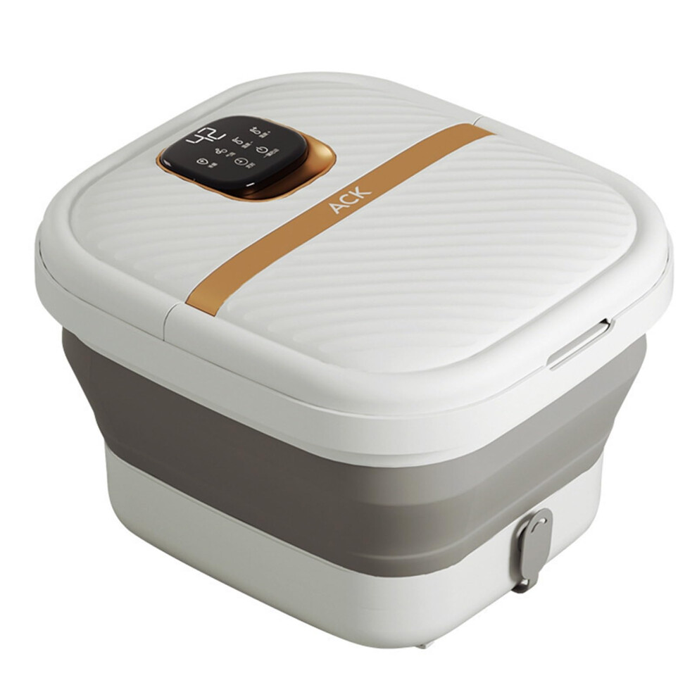 Green Heated Foot Spa Bath Massager With Shiatsu Rollers For Stress And Pain Relief, Collapsible