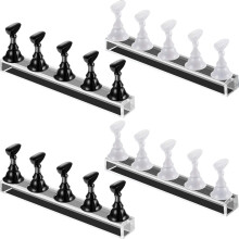 Innovative Nail Art Trainer, Acrylic Nail Art Holder, Magnetic Nail Tips Holders, Multi-Function for Salon & Home Nail Decor (4 Sets)