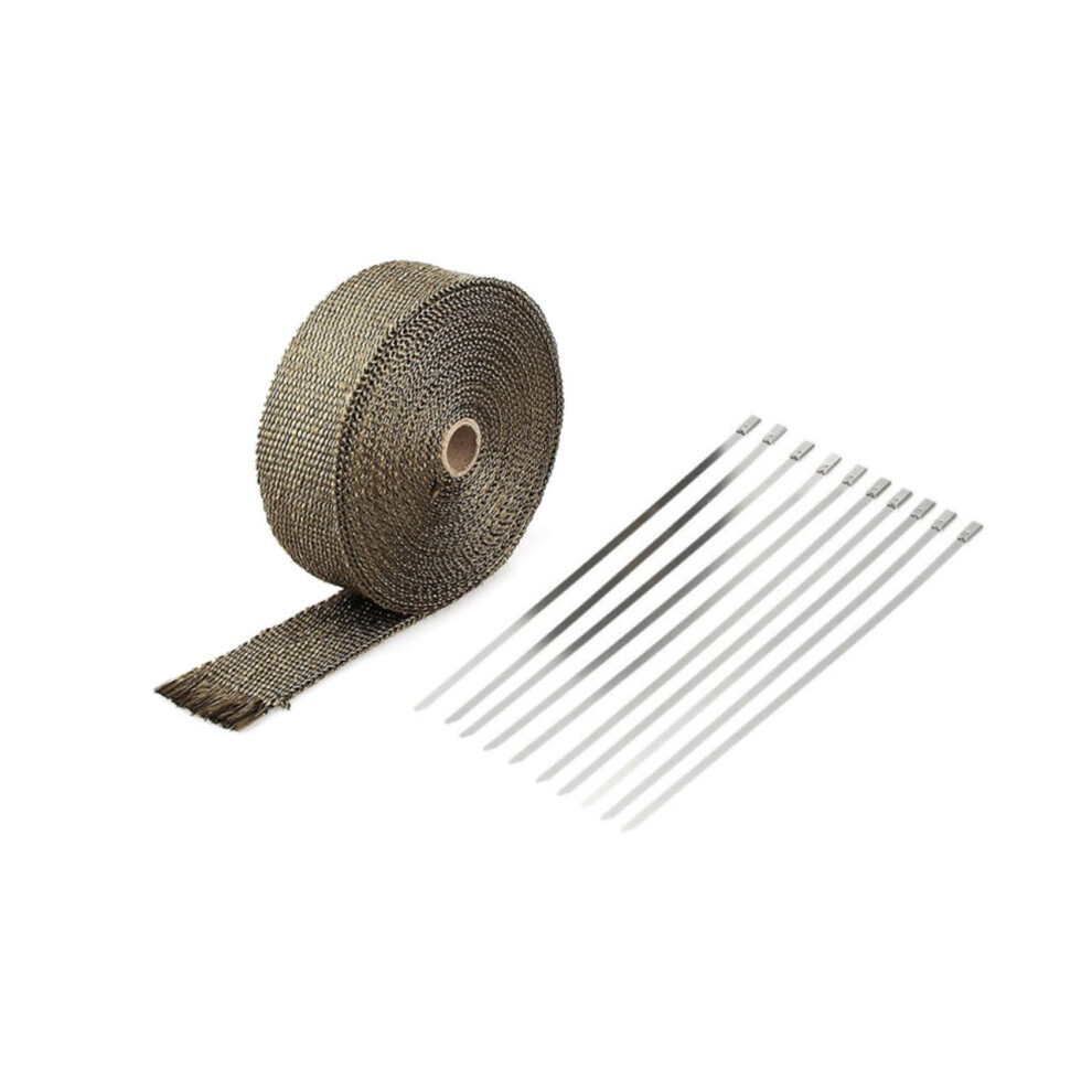 10M Titanium Exhaust Heat Wrap With Stainless Steel Ties For Car And Motorcycle Heat Protection 9199774156943