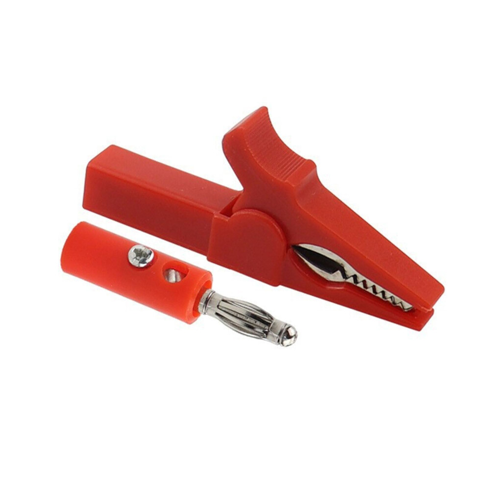 55Mm Spring Clip Banana Plug Test Probes With 4Mm Clips, Red Cable Leads For Electrical Testing And Measurement Tools 9199774156974