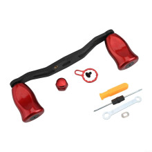 Carbon Fiber Rocker Handle for Tatula 80, Alphas and Fishing Reels, 8x5mm Opening, 4 Bearings, Red LeftHand