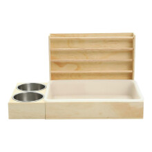 Small Animal Hay Feeder with Litter Tray, PetFriendly 2 in 1 Grass Dispenser for Rabbit, Hamster, Chinchilla