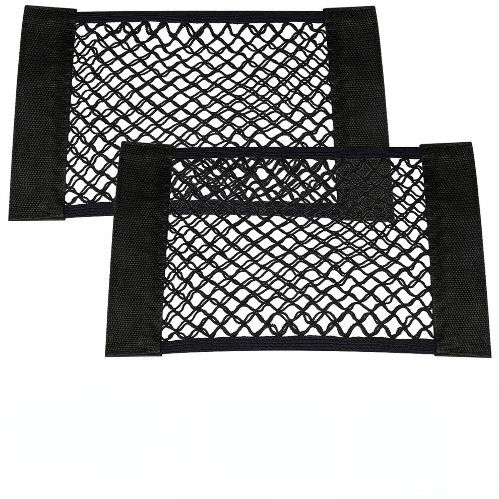 2Pcs Car Trunk Storage Net With Selfadhesive Velcro, Elastic Mesh Cargo Organizer For Ford Models 9199774157643