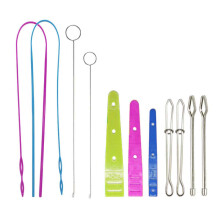 Enhebrador de cordón para accesorios de costura, ligero y portátil, diseño fácil de usar, liso y resistente a la corrosión, orificios de varios